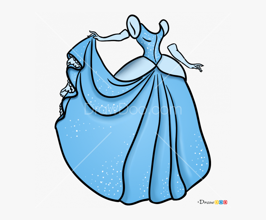 Blue Drawing Dress - Cinderella Dress Clip Art, Transparent Clipart
