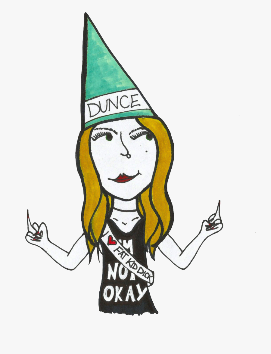 Cartoon Woman Dunce Cap, Transparent Clipart