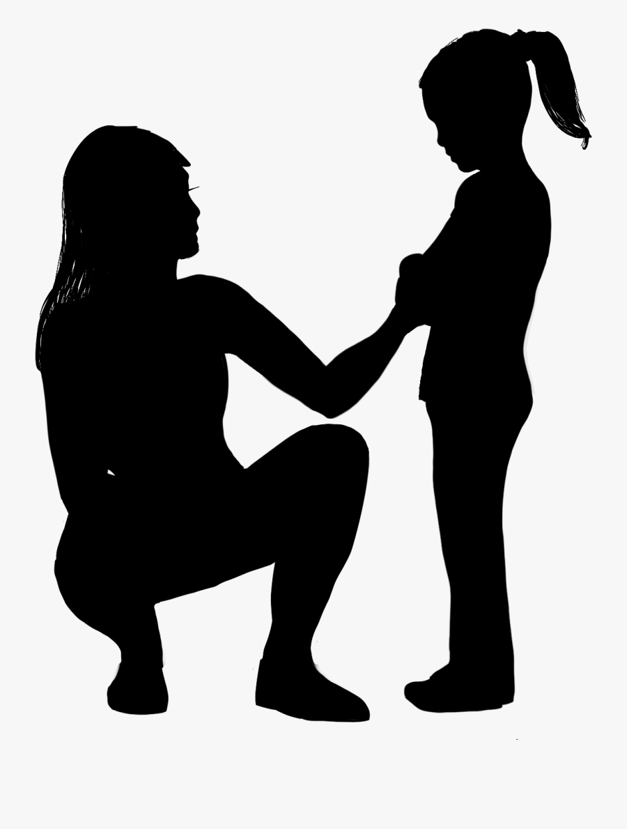 Mum Daughter Silhouette Png, Transparent Clipart