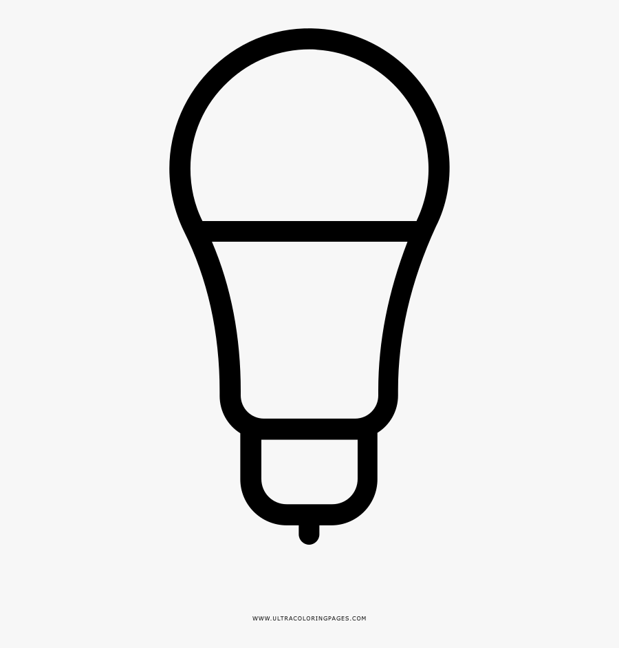 Led Light Bulb Coloring Page, Transparent Clipart