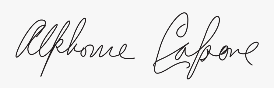 Gangster Prohibition In The United States Criminal - Capone Signature, Transparent Clipart