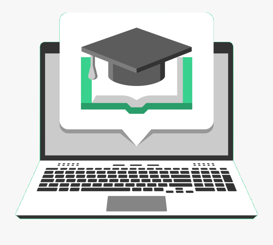 Laptop With Icon Of Graduation Cap For Accessibility - Watching Out For Email Viruses, Transparent Clipart