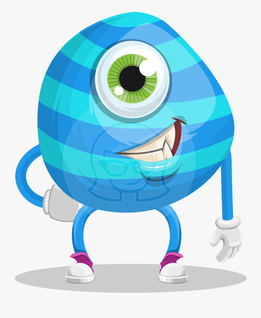 One Eyed Monster Cartoon Character - 1 Baby Monster Cartoon, Transparent Clipart