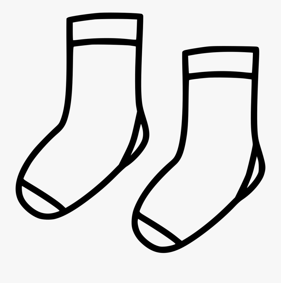 Baby Socks - Sock Clip Art Black And White, Transparent Clipart