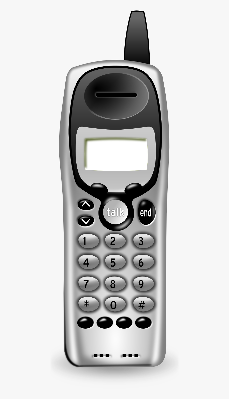 Cordless Phone No Basestation Black White Line Art - Cordless Telephone Png, Transparent Clipart