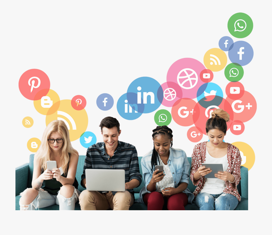 Social Media People Png - Vector Social Media Logo Background, Transparent Clipart