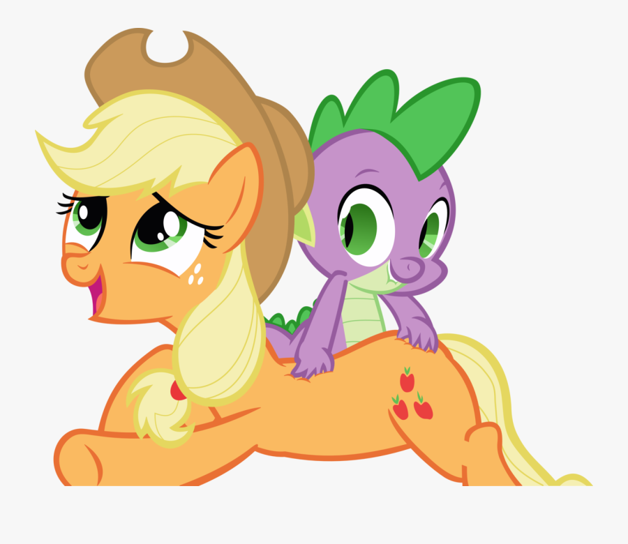 Massage Vector Cartoon - Mlp Spike And Apple Jack, Transparent Clipart