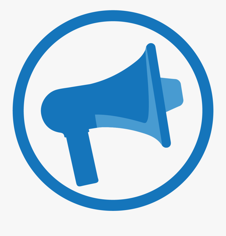 Blue Megaphone Logo, Transparent Clipart