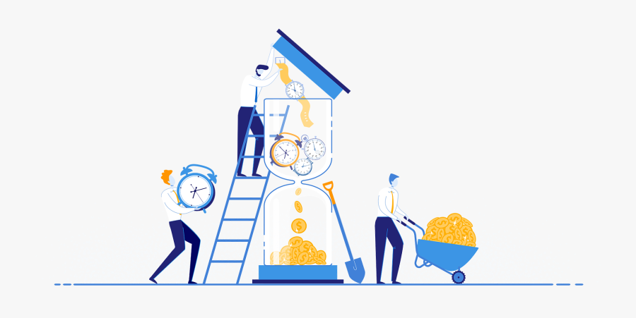 Clocks Hourglass Is Transformed Into Income, Transparent Clipart