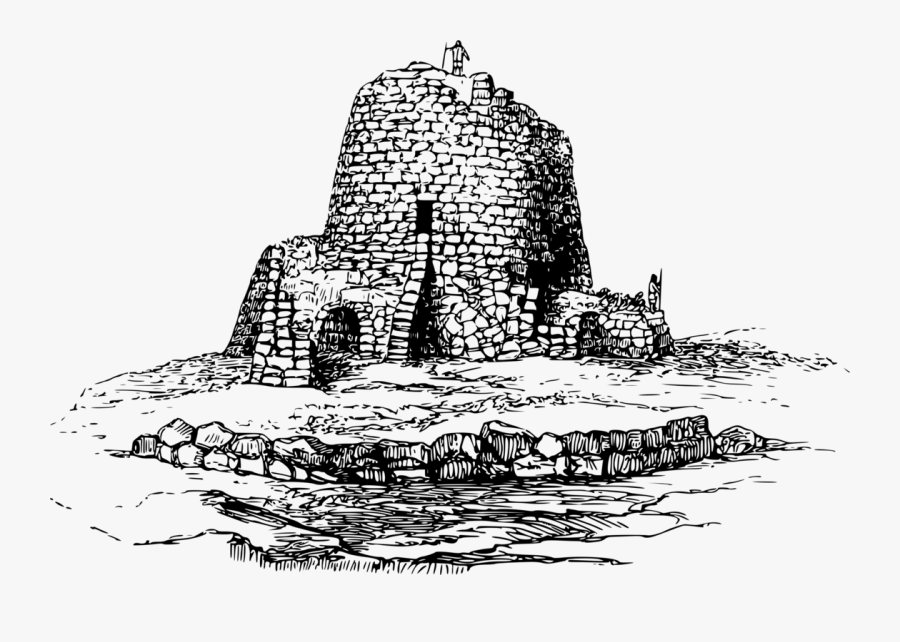 Line Art,monochrome Photography,tree - Nuraghe Vector, Transparent Clipart