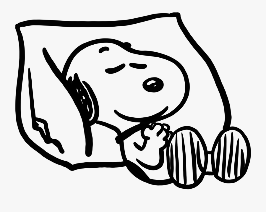 #snoopy #pillow #sleeping #nap #asleep #freetoedit - Napping Black And White Clipart, Transparent Clipart