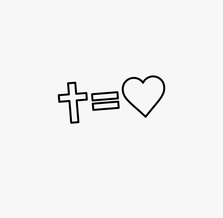 Cross Equals Love Outline, Transparent Clipart