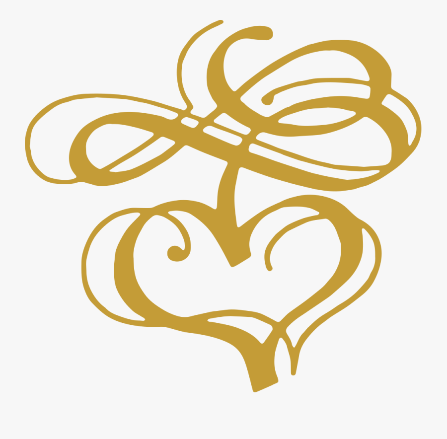 Calligraphy Heart Design, Transparent Clipart