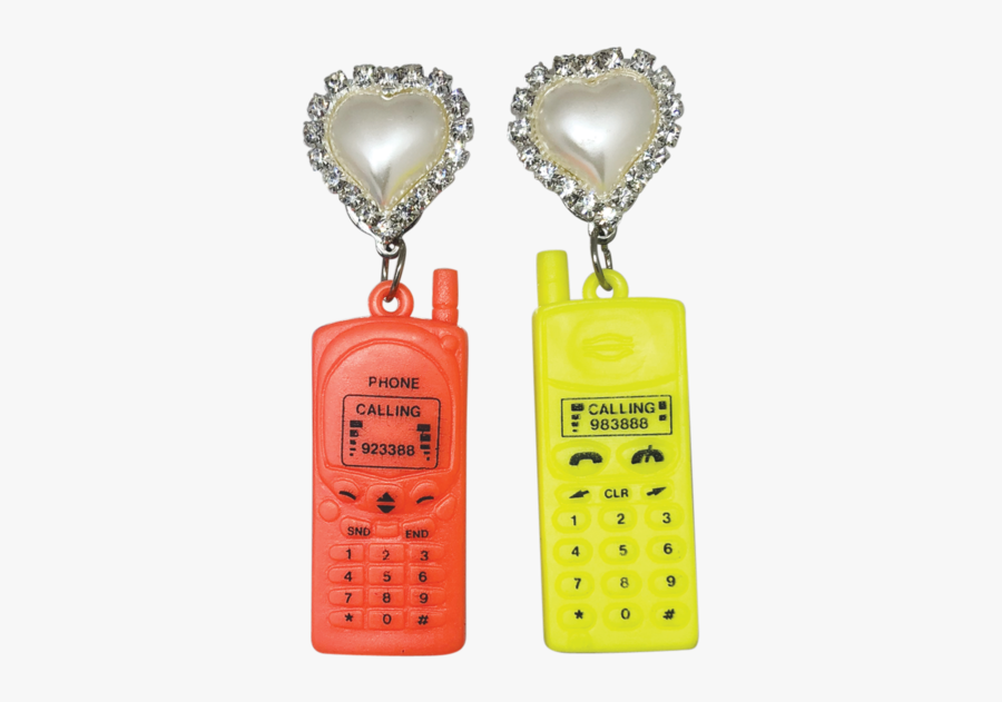 Vintage Cordless Phone Earrings - Earrings, Transparent Clipart