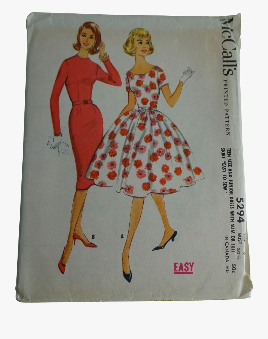 Dress Clipart Easy - Vintage Sewing Patterns, Transparent Clipart
