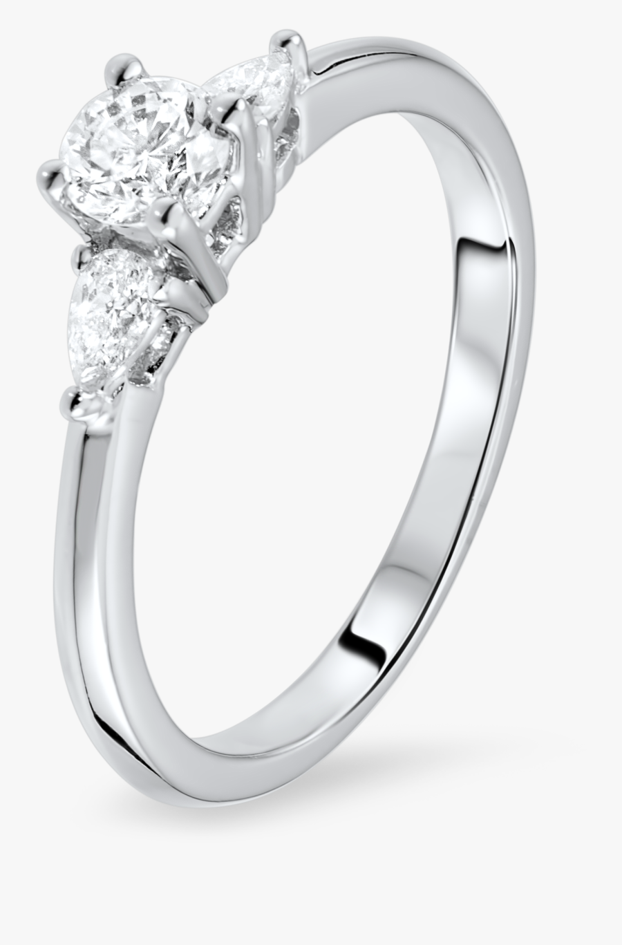 18k Wg Brilliant Cut Trilogie Diamond Ring - Pre-engagement Ring, Transparent Clipart