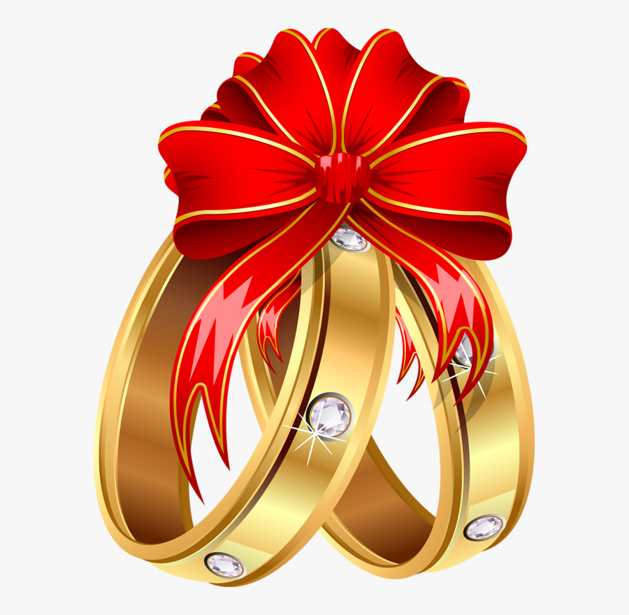 Wedding Ring With Ribbon, Transparent Clipart