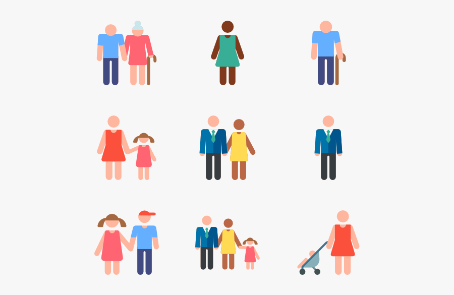 Essential Set - Different Types Of Families Clipart, Transparent Clipart