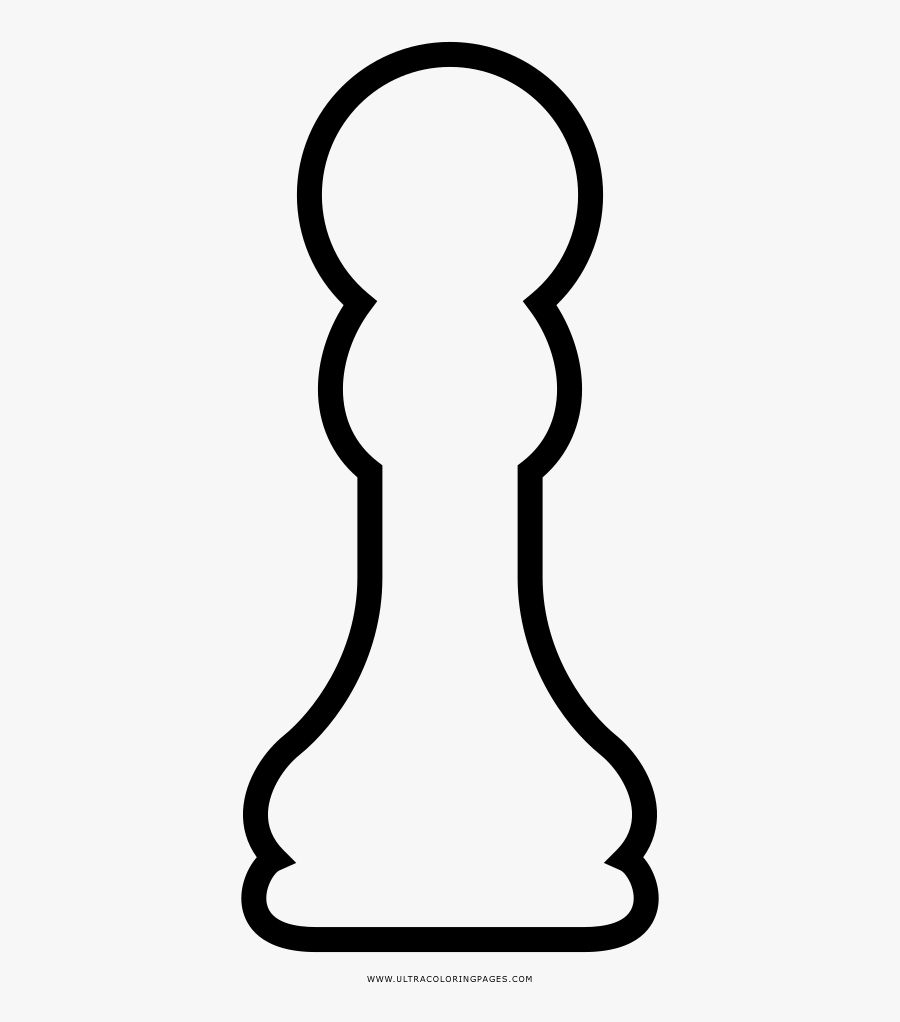 Pawn Coloring Page - Line Art, Transparent Clipart