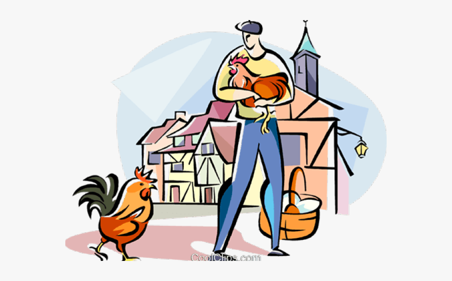 French Clipart Chicken - French Farmer Clipart, Transparent Clipart