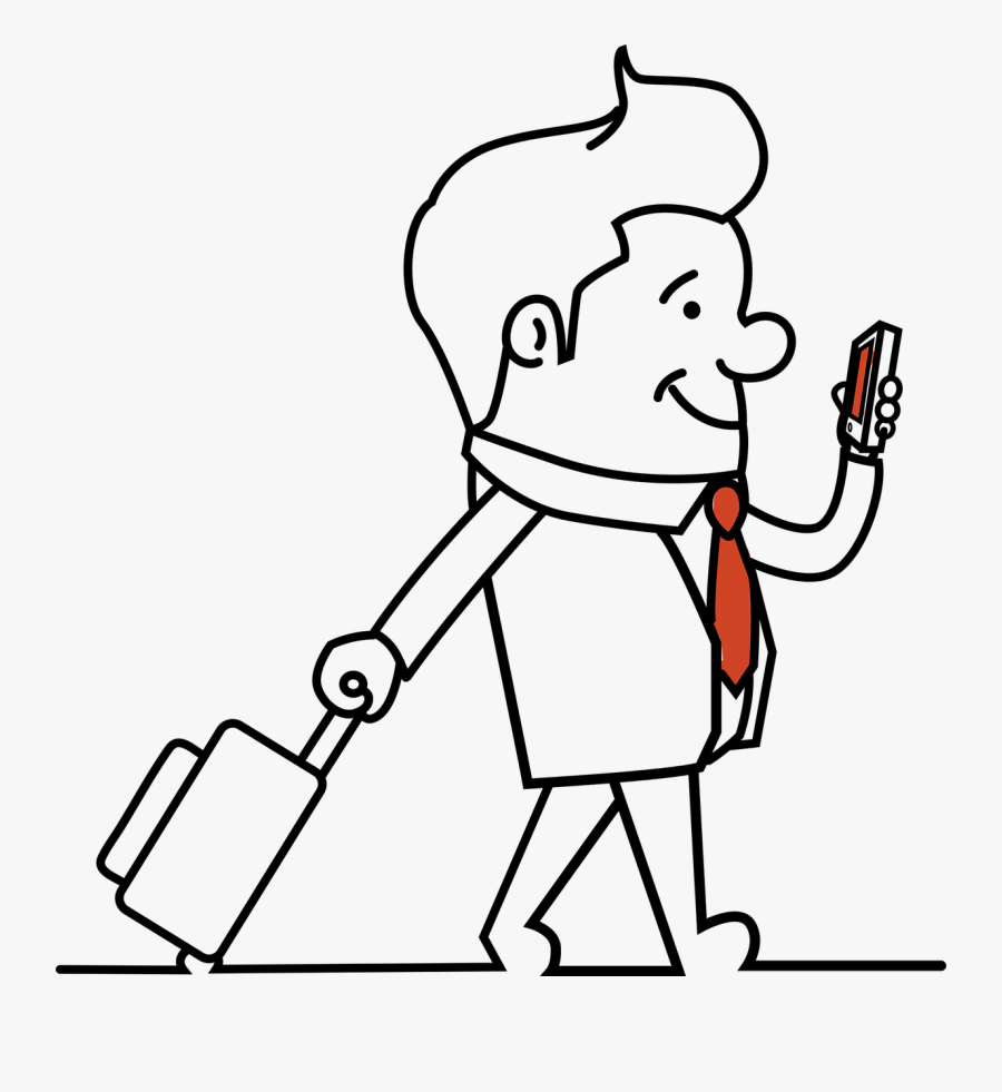 Drawing Of Man With A Briefcase, Transparent Clipart
