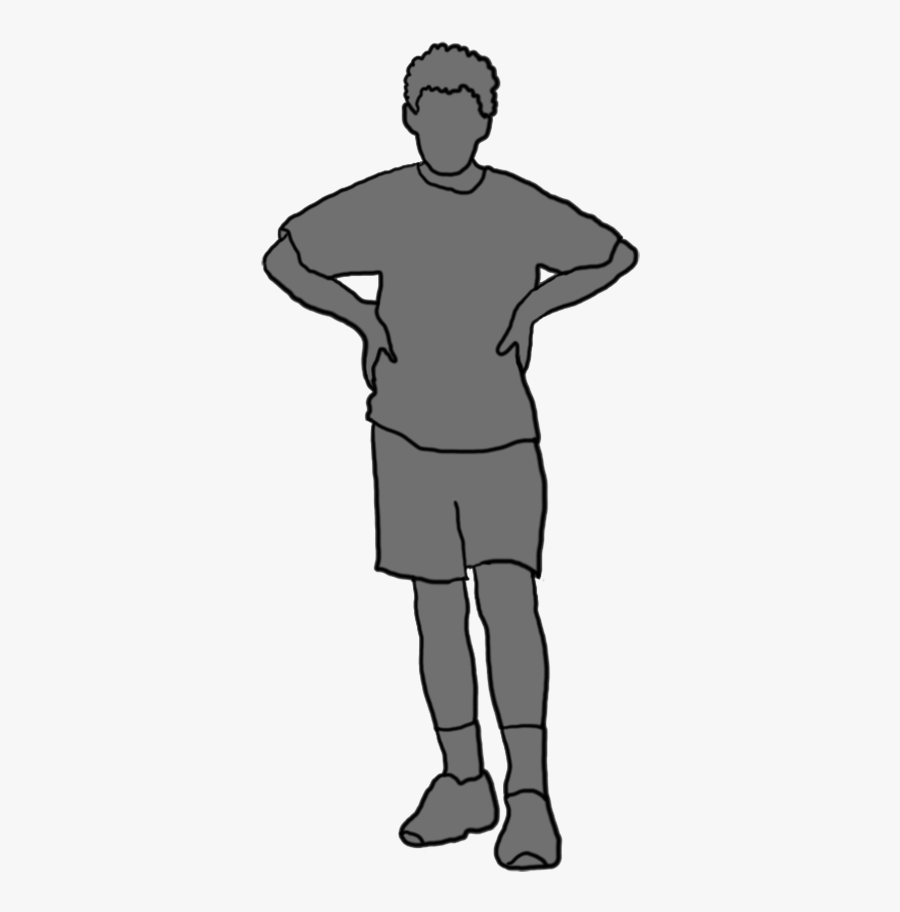 Grey Silhouette Boy Standing - Boy Silhouette Grey, Transparent Clipart