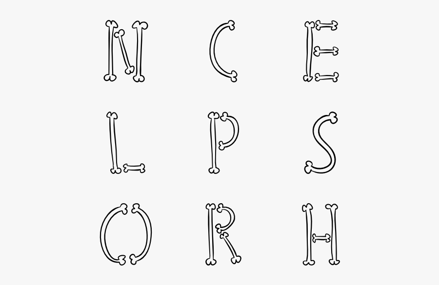 All Vector Abc - Abc Bone Font Style, Transparent Clipart