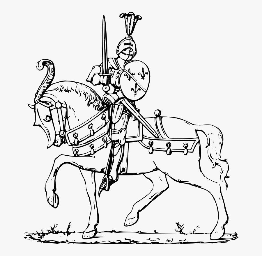 Knight On Horseback - Cartoon, Transparent Clipart