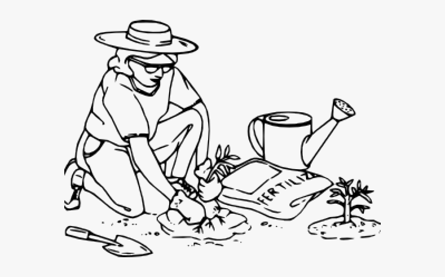 Transparent Gardener Png - Gardener Clipart Black And White, Transparent Clipart