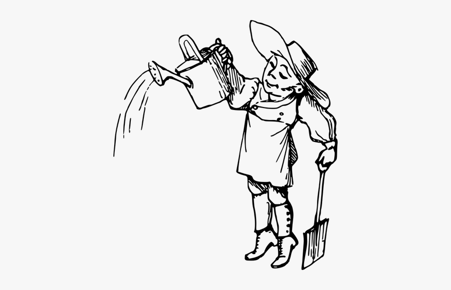 Gardener - Gardening Cartoon Black And White , Free Transparent Clipart