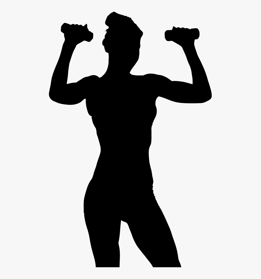 Weight Training Olympic Weightlifting Dumbbell Physical - Woman Lifting Weights Silhouette, Transparent Clipart