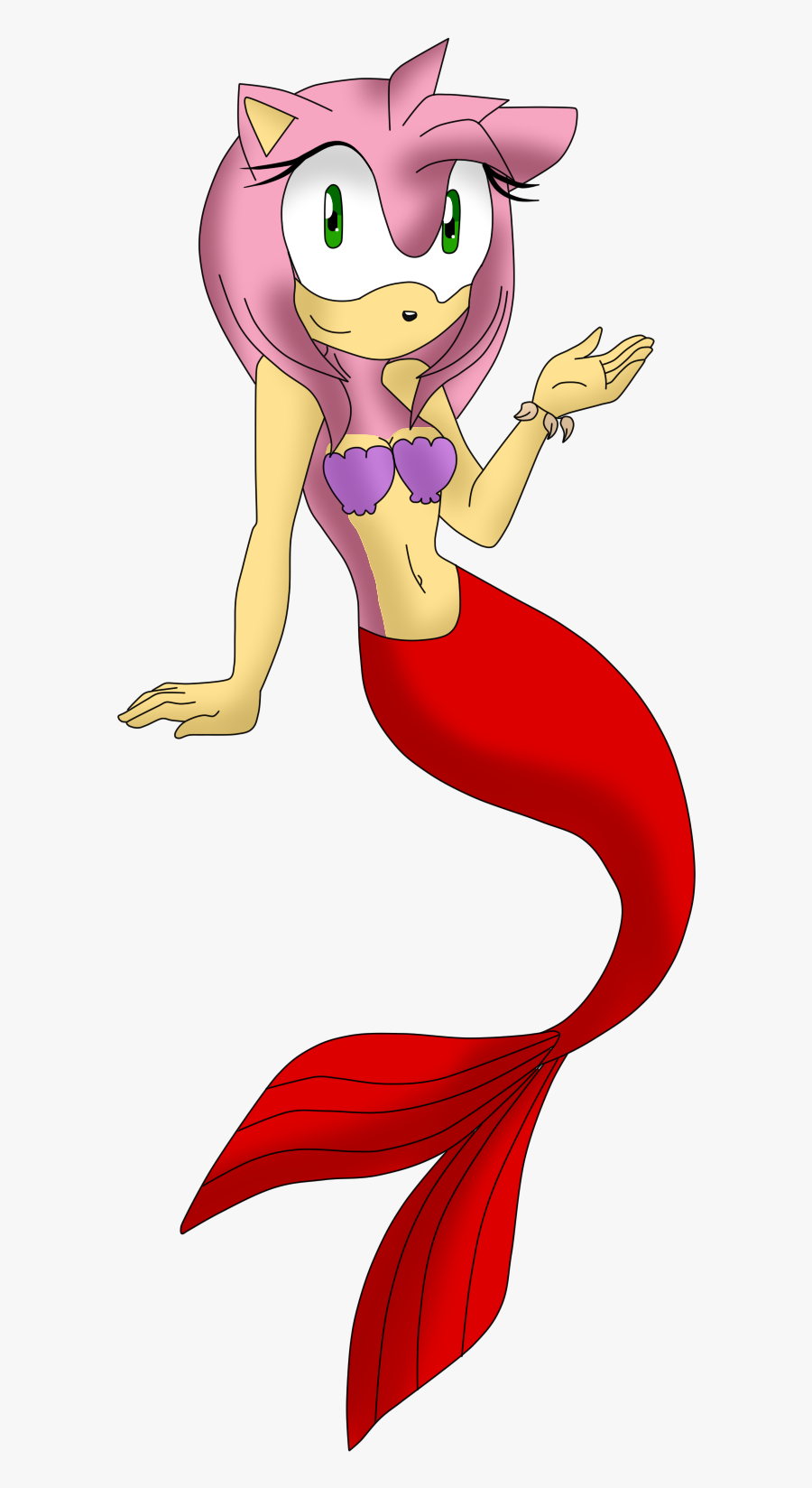 Pc Mermaid Amy Rose By Miss-aquatic - Amy Rose As A Mermaid, Transparent Clipart