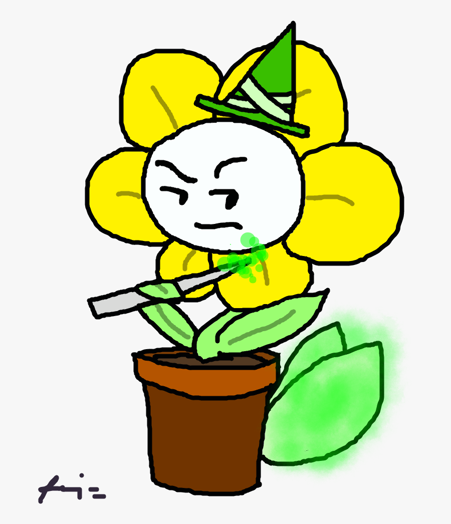 Flowey Transparent Sleeping - Cartoon, Transparent Clipart