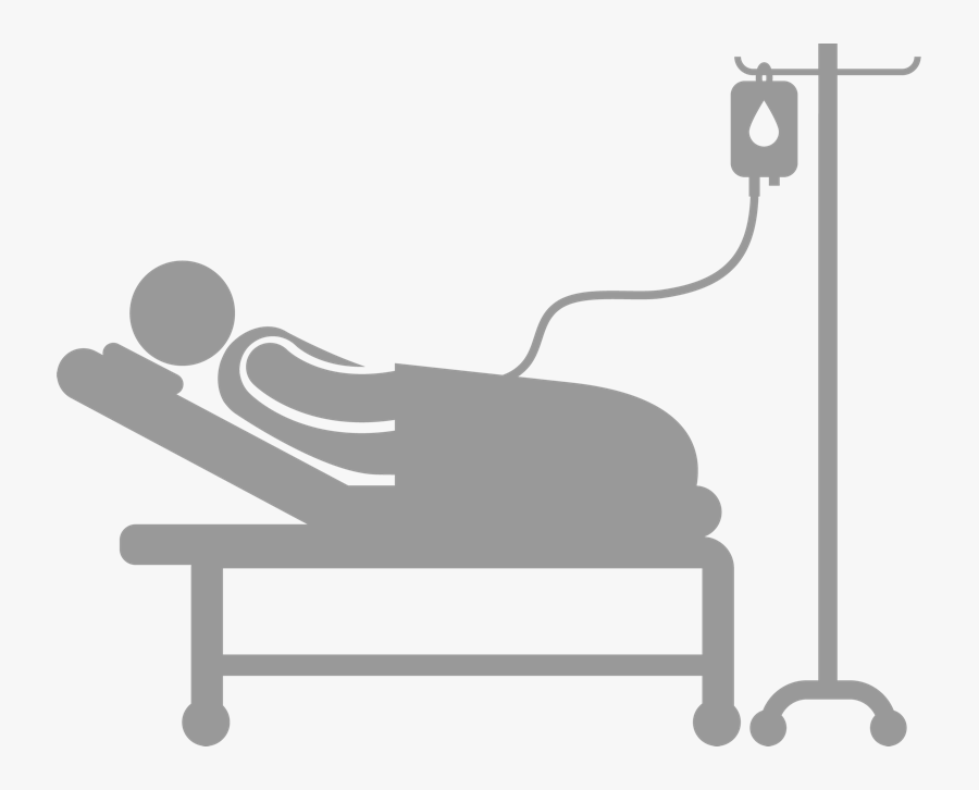 Transparent Blood Transfusion Clipart - Cartoon Person In Hospital Bed, Transparent Clipart