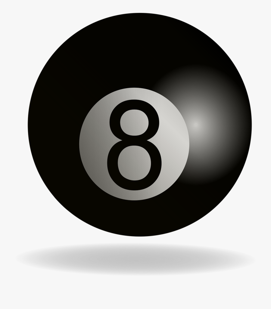 Billardkugel 8, Transparent Clipart