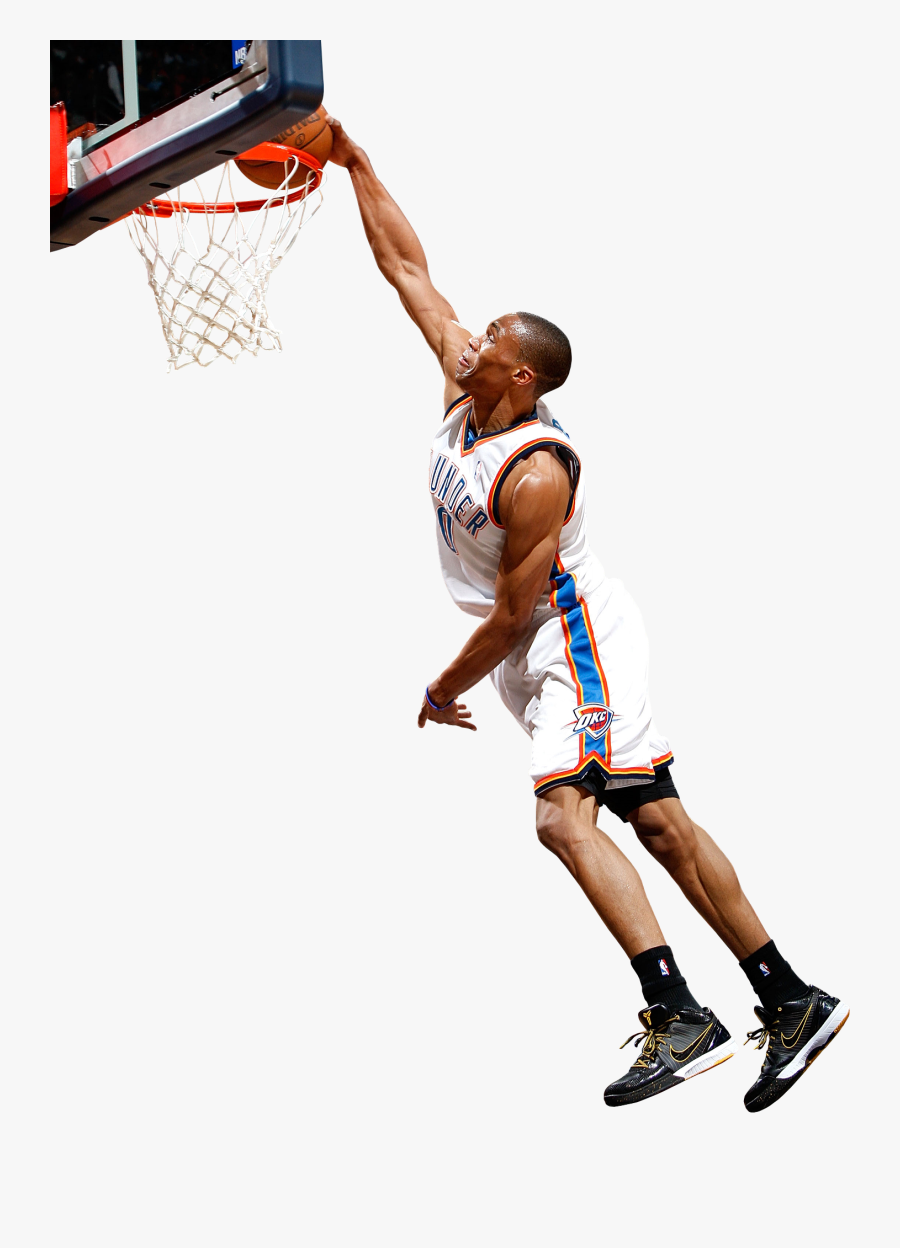 Transparent Russell Westbrook Png - Basketball Player Dunking Png, Transparent Clipart