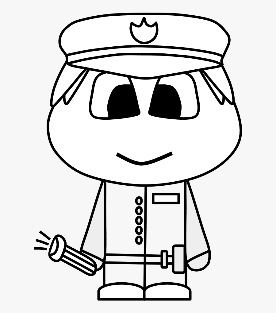 Policeman, Shield, Flashlight, Big Eyes, Cartoon Person, - Person With Stitches Cartoon, Transparent Clipart