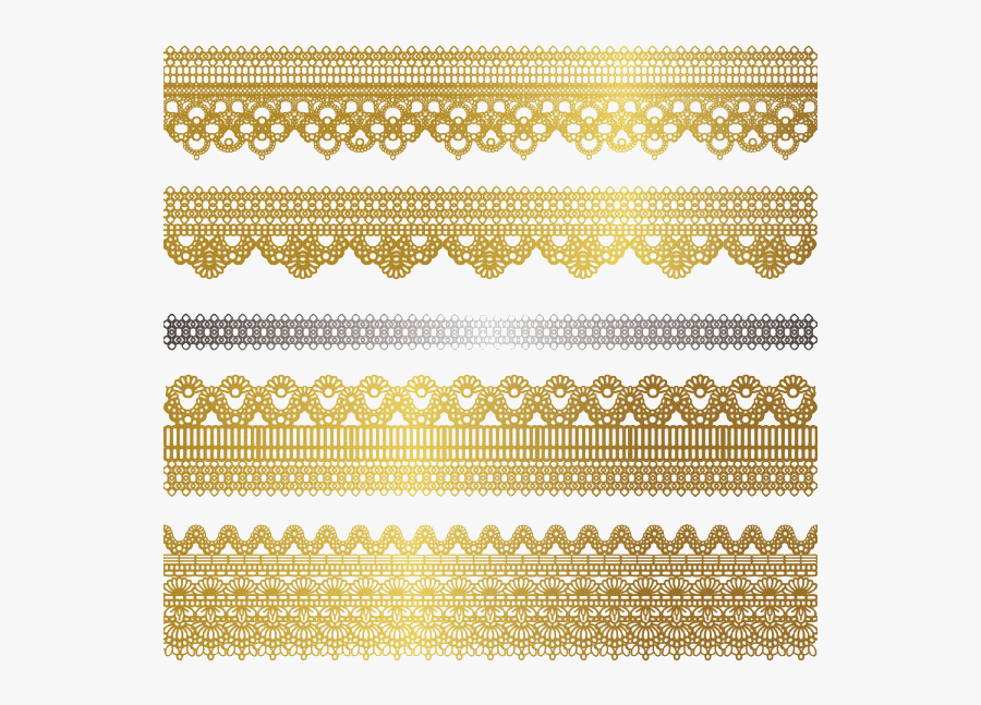 Tubes Deco Dentelle Wedding Lace Vector Png Gold - Gold Lace Pattern, Transparent Clipart