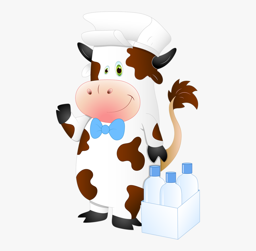 Animated Cow Milk Man, Transparent Clipart