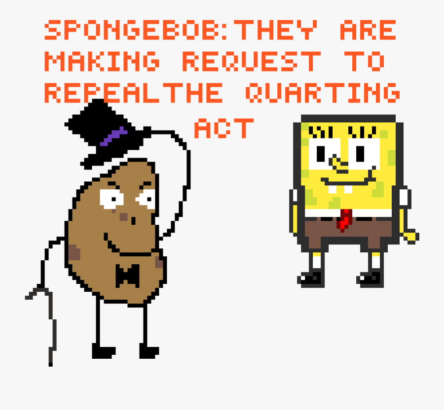 Transparent Potatoe Clipart - Patrick Spongebob Pixel Art, Transparent Clipart