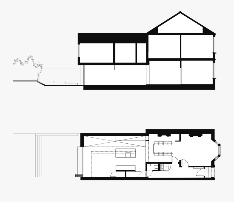 Modern Side Extension Coffey Architects - Architectural Plan Side, Transparent Clipart