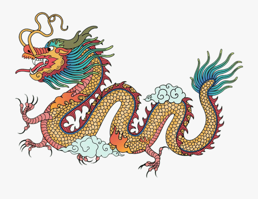 #dragon #colorful #gravure #gravura #animal #pets & - Chinese Dragon Drawing Color, Transparent Clipart