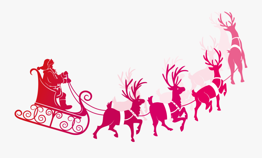 Clipart Reindeer Flying - Santa Claus Ride Png, Transparent Clipart