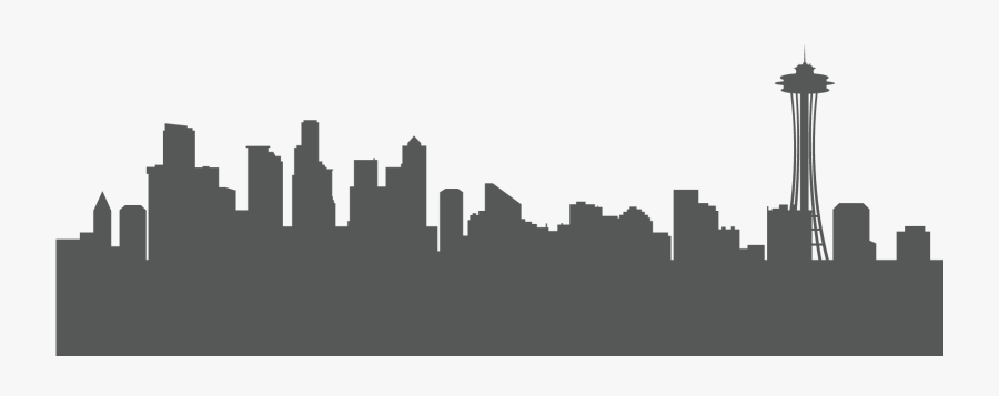 Transparent Town Hall Clipart - Seattle Skyline Silhouette Png, Transparent Clipart