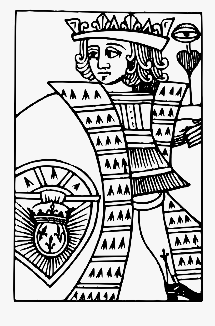 Playing Card King Card Deck Free Picture - Playing Card Deck Line Art, Transparent Clipart