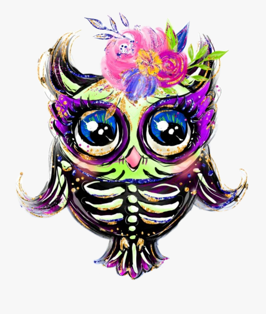 #watercolor #handpainted #owl #neon #vibrant #karamfila - Illustration, Transparent Clipart