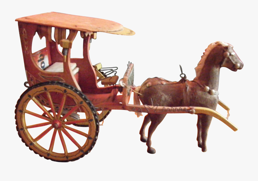 Folk Art Horse And Carriage - Chaise, Transparent Clipart