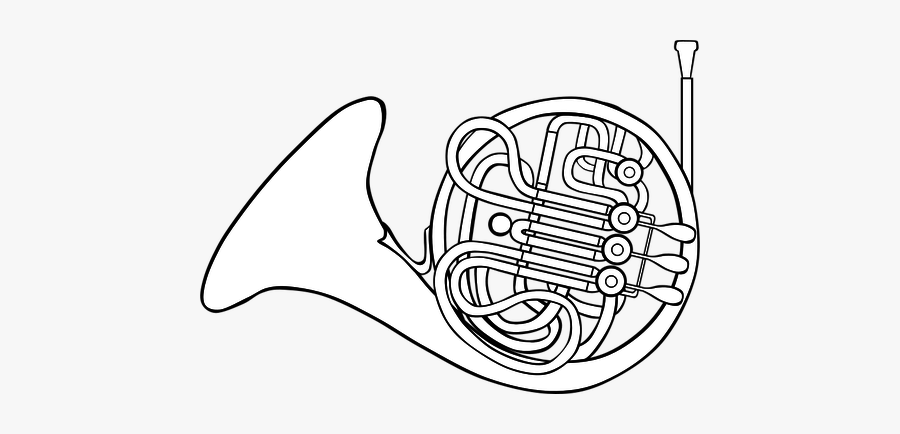 Vector Image Of French Horn - French Horn Clip Art, Transparent Clipart