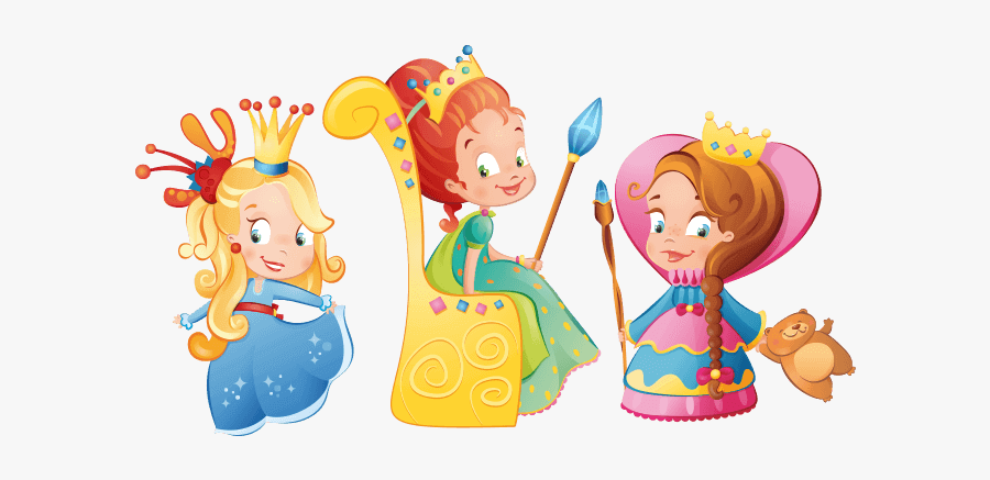 Wizards And Princesses Wallstickers For Children, Princesses - Cartoon, Transparent Clipart