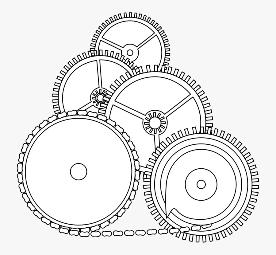 Line Art,angle,clutch Part - Gear Drawing Clipart, Transparent Clipart
